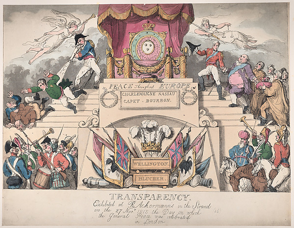 Transparency: Exhibited at R. Ackermann's in the Strand on the 27th November 1815, the Day on which the General Peace was Celebrated in London by Thomas Rowlandson, The Metropolitan Museum of Art