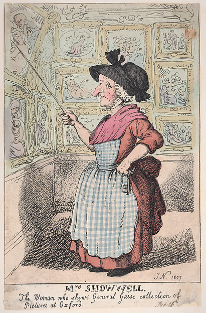 Mrs. Showell, the Woman who shows General Guise's Collection of Pictures at Oxford