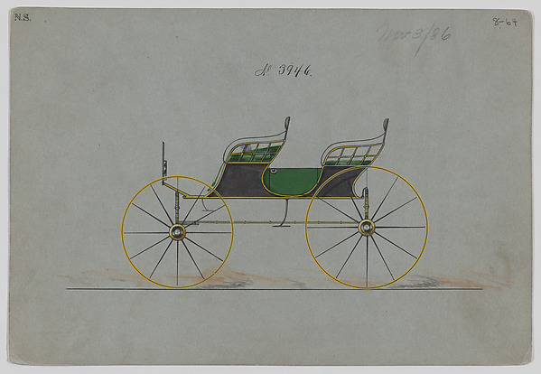 Design for 4 seat Phaeton, no top, no. 3946