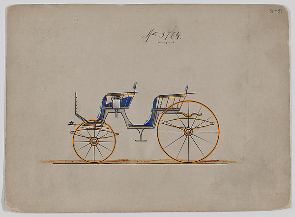 Design for 4 seat Phaeton, no top, no. 3784