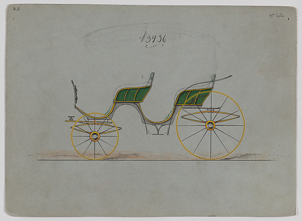Design for 2 seat Parasol Top Phaeton, no top, no. 3936