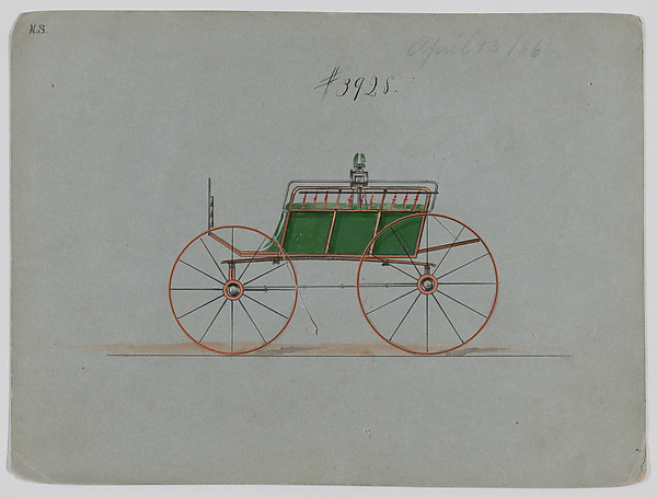 Design for Four Wheel Dog Cart, no. 3928