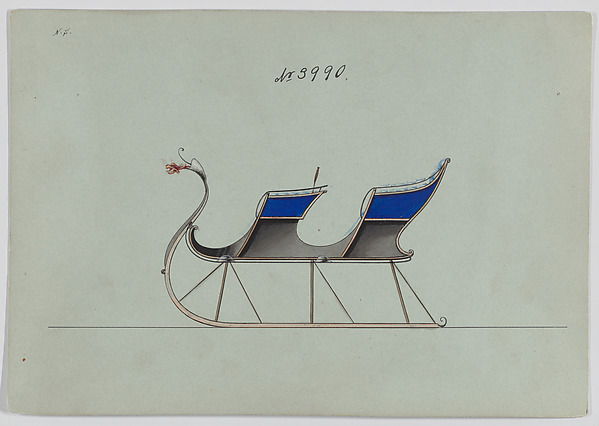 Design for 2 Seat Sleigh, no. 3990
