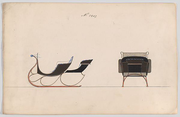 Design for Rumble Sleigh, no. 3407 by Brewster & Co., The Metropolitan Museum of Art