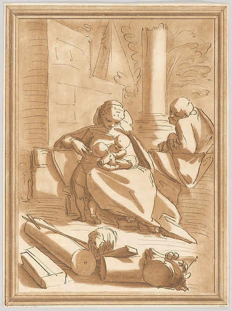 The Holy Family with the infant Saint John the Baptist by Andrea Scacciati