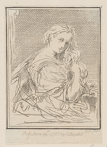 Woman combing her hair