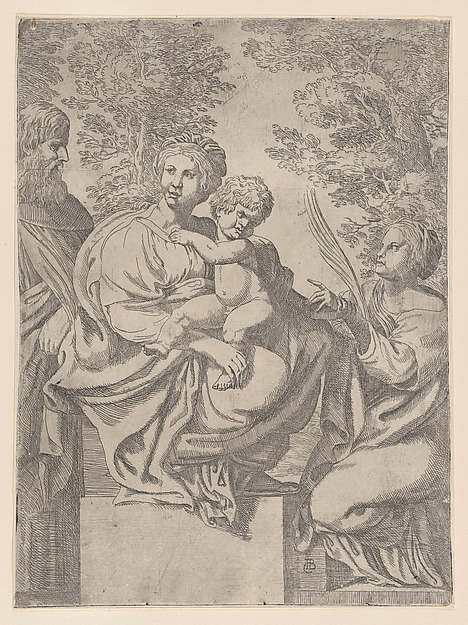 Virgin and Child, with Saints Anthony and Catherine by Giacomo Cavedone