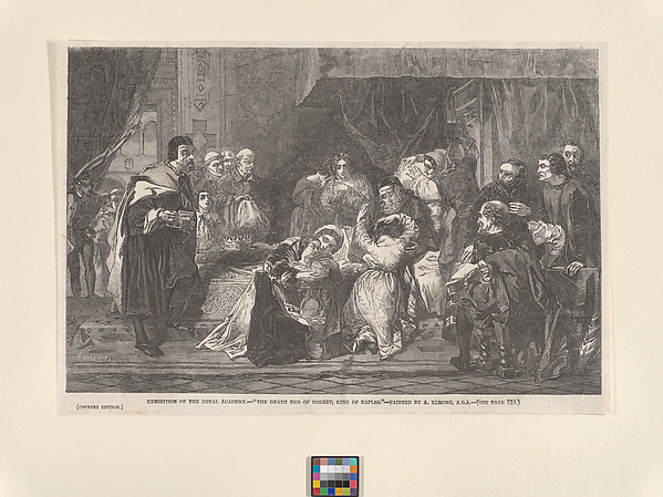 The Death Bed of Robert, King of Naples, from "Illustrated London News"