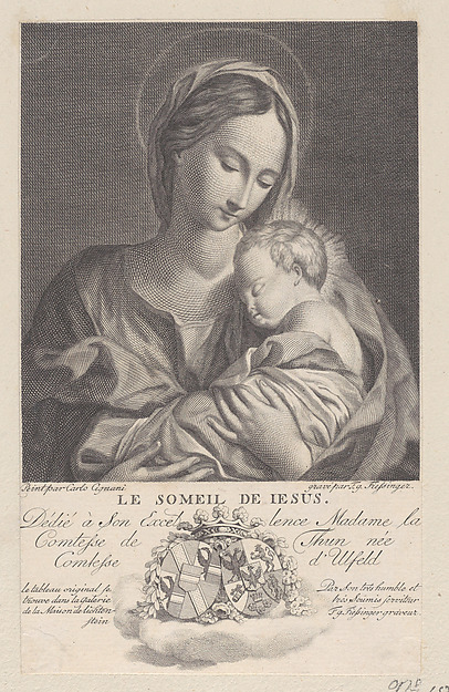 Virgin and Child, with the Christ child sleeping in her arms (Le Somiel de Jesus) by Franz Gabriel Fiesinger