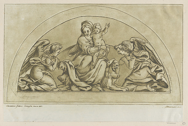 Virgin and child flanked by angels by Stefano Mulinari