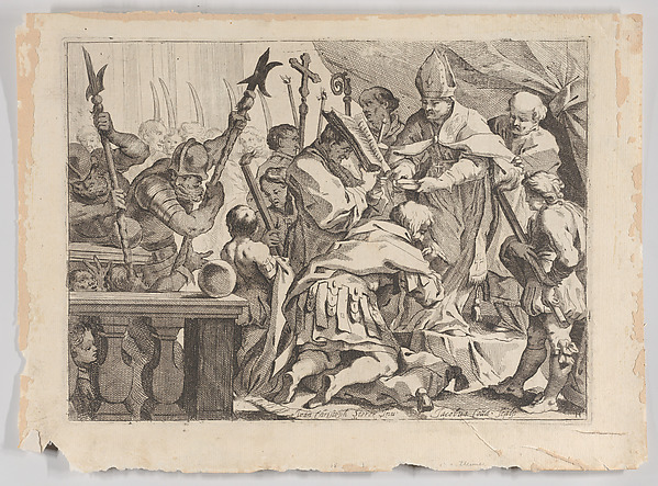 Coronation of Emperor Othon celebrated in San Ambrogio, Milan
