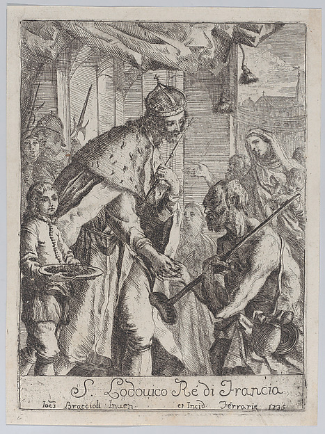 Saint Louis giving alms to the poor
