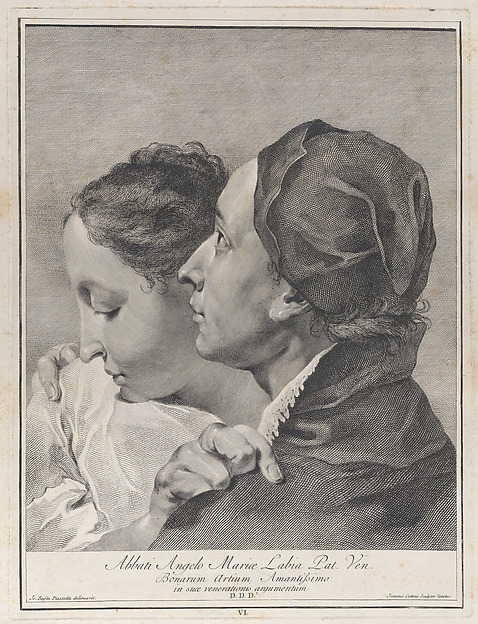 Plate 6: A young man embracing a girl; from 'Icones ad vivum expressae' after Giovanni Battista Piazzetta