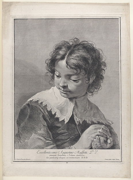 Plate 4: Boy with a lace collar holding a piece of fruit in his hands; from "Icones ad vivum expressae"