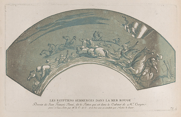 Anne Claude Philippe de Tubières, comte de Caylus, Pharaoh's army engulfed by the Red Sea; from 'Recueil d'estampes d'après les plus beaux tableaux et d'après les plus beaux desseins qui sont en France, Cabinet Crozat' after Giovanni Francesco Penni
