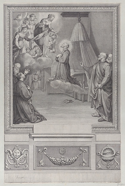 Plate 27: The female personification of Fortitude, holding a pillar and stroking a lion; from the 'Galeria nel Palazzo Farnese in Roma ... dipinta da Annibale Caracci'