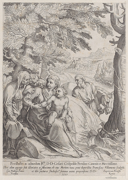 The rest on the flight into Egypt by Francesco Villamena