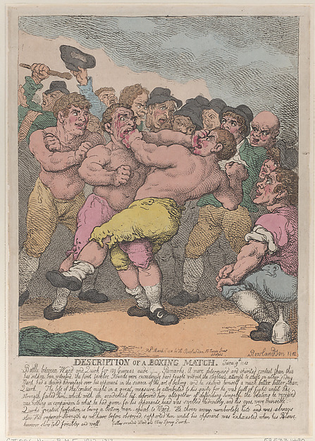Description of a Boxing Match between Ward and Quirk for 100 Guineas a side