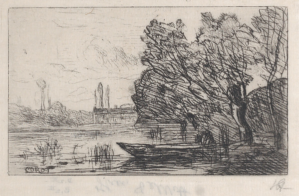 Ville d'Avray: Boat Under the Willows (Morning Effect)