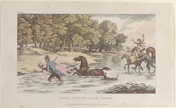 Sophia Rescued from the Water, from "The Vicar of Wakefield" by Thomas Rowlandson, The Metropolitan Museum of Art