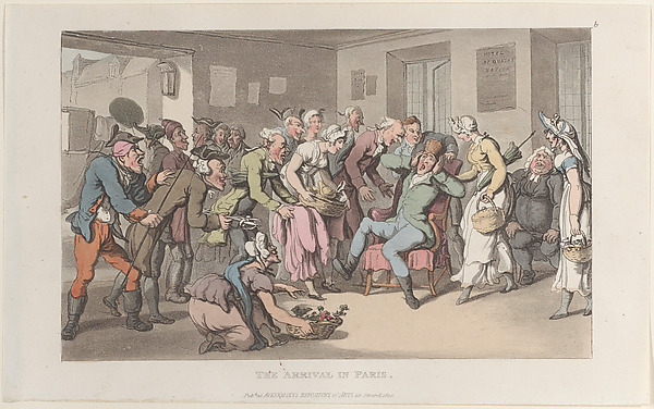 The Arrival in Paris, from "Journal of Sentimental Travels in the Southern Provinces of France, Shortly Before the Revolution"