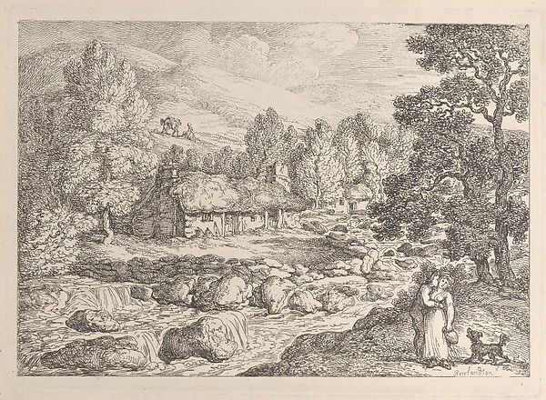 A Cornish Waterfall, from "Views in Cornwall"