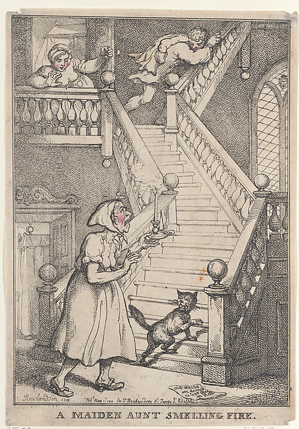 A Maiden Aunt Smelling Fire by Thomas Rowlandson, The Metropolitan Museum of Art