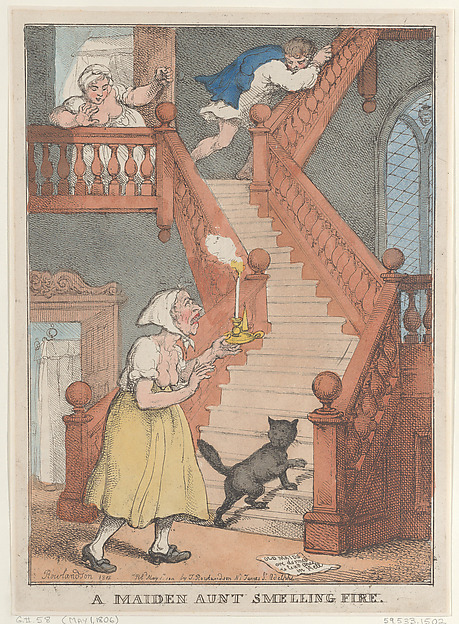 A Maiden Aunt Smelling Fire by Thomas Rowlandson, The Metropolitan Museum of Art