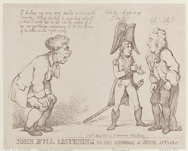 John Bull Listening to the Quarrels of State Affairs