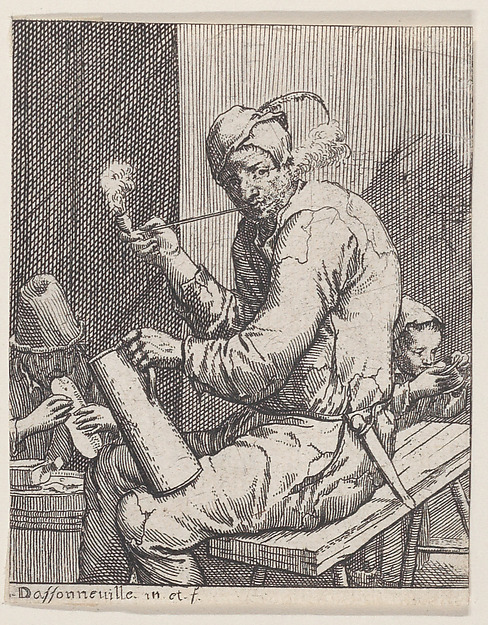 Man seated smoking