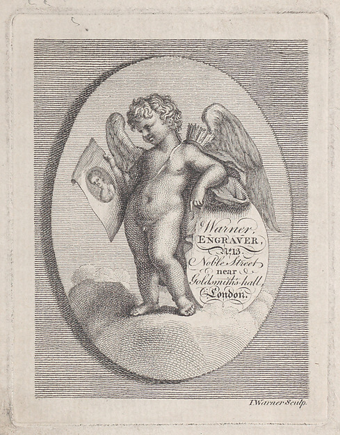 Trade card for I. Warner, Engraver