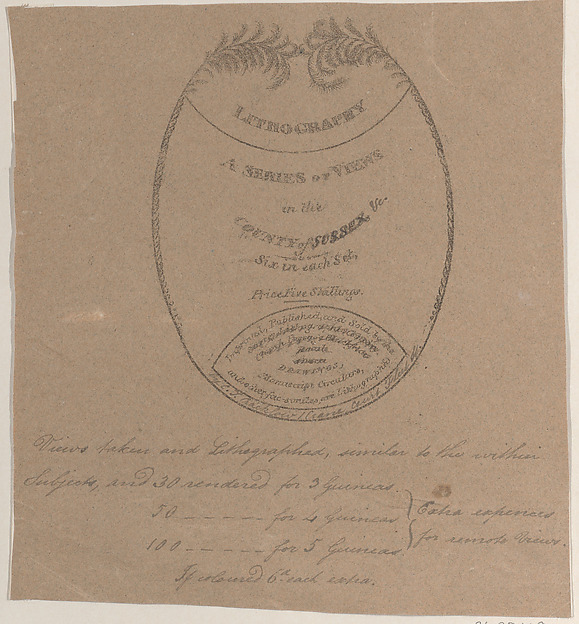 Trade card for Surrey Lithographic Company by Anonymous, British, 19th century, The Metropolitan Museum of Art