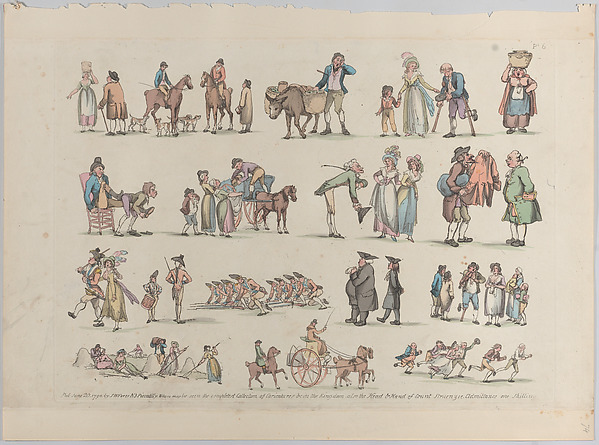 Plate 6, Outlines of Figures, Landscapes and Cattle...for the Use of Learners
