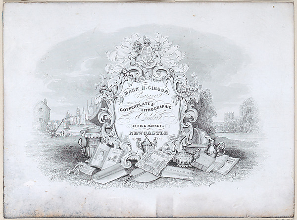 Trade Card for Mark H. Gibson, Engraver and Printer