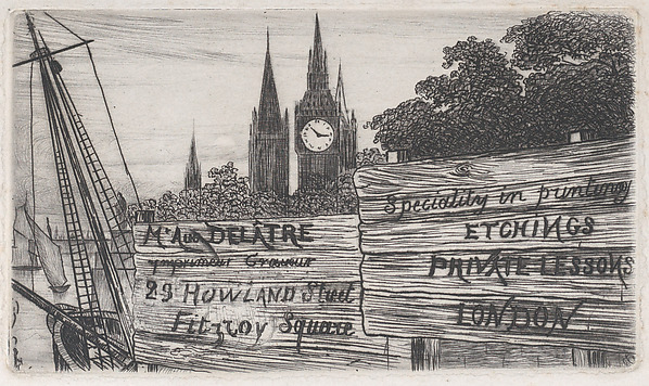 Trade card for Auguste Delâtre, publisher and printmaker
