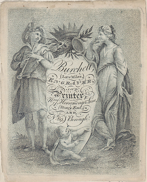 Trade Card for Burchett, Engraver and Printer