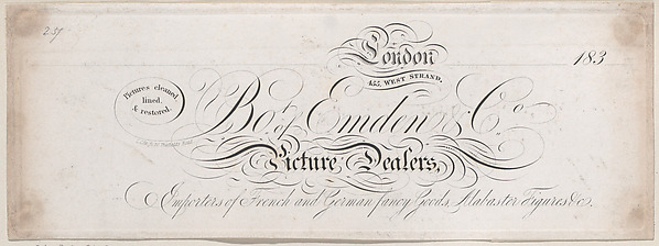 Trade Card for Emden & Co, Picture Dealer