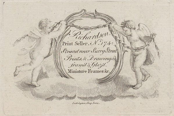 Trade Card for William Richardson, Print Seller