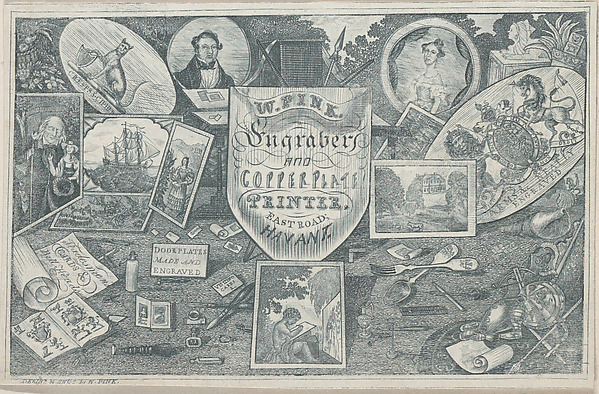 Trade Card for W. Pink, Engraver and Printer