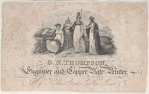 Trade Card for G. N. Thompson, Engraver and Printer