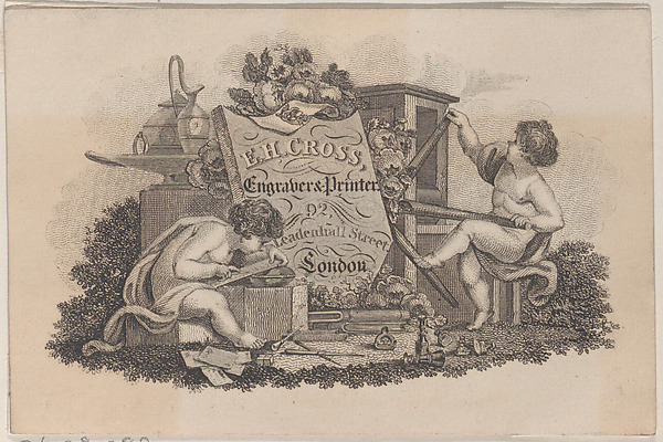 Trade Card for E.H. Cross, Engraver & Printer by Anonymous, British, 19th century, The Metropolitan Museum of Art