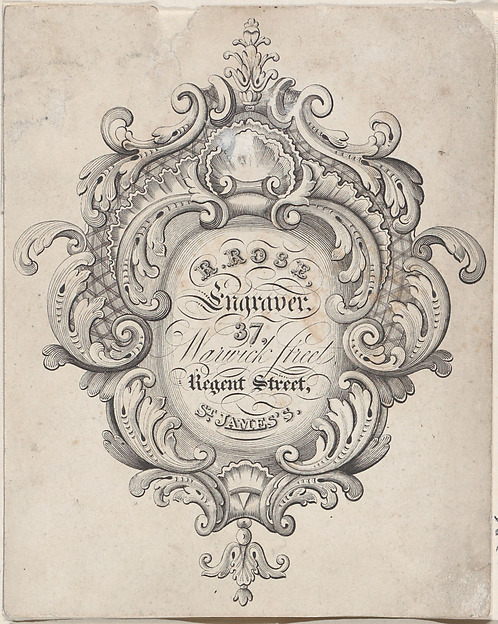 Trade Card for R. Rose, Engraver