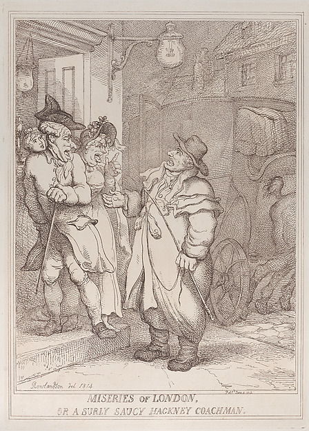 Miseries of London, or a Surly Saucy Hackney Coachman