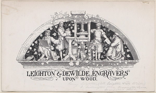 Trade Card for Leighton & DeWilde, Wood Engravers by Anonymous, British, 19th century, The Metropolitan Museum of Art