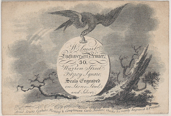 Trade Card for W. Smart, Engraver and Printer