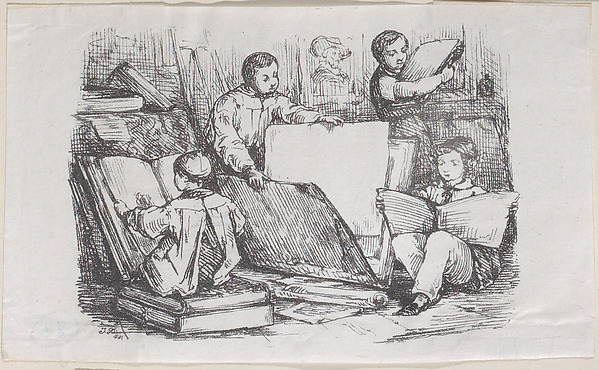 Trade Card Illustration Advertising Bookbinding