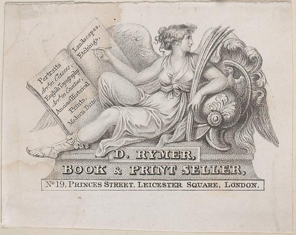 Trade Card for D. Rymer, Book & Print Seller