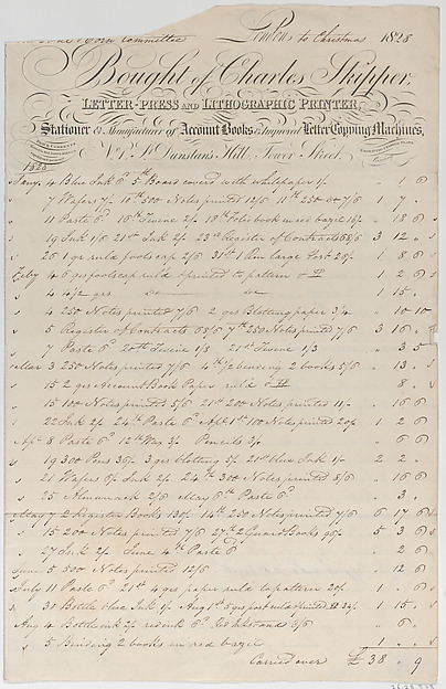 Trade Card for Charles Skipper, Letter Press and Lithographic Printer