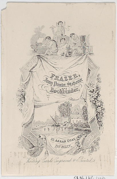 Trade card for Frazer, Army Printer, Stationer and Bookbinder