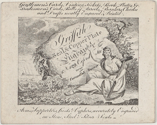 Trade Card for Robert Griffith, Seal and Copper Plate Engraver